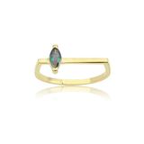 Fasek Gold 925 Ayar 0.20 Ct Gümüş Yüzük Markiz Çizgi Mistik Topaz Taşlı İnce Minimal Gümüş Yüzük