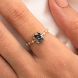 Fasek Gold 925 Ayar 0.95 Ct Gümüş Yüzük Mistik Topaz İhtişamı Kadın Gümüş Evlilik Teklifi Yüzüğü