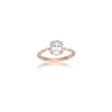 Fasek Gold 925 Ayar Gümüş Pırlanta Taşlı Yüzük, 13, ANKG1071A0G, Pembe, Kadın