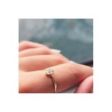 Fasek Gold 925 Ayar Gümüş Yeşil Topaz Taşlı Yüzük, 10, HNKYUZ2655, Sarı, Kadın