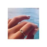 Fasek Gold Ayar Altın Aşk Düğüm Taşsız Minimal Yüzük, 14, HNKYUZ2606, Sarı, Kadın