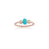 Fasek Gold Firuze Taşlı Burgulu Tektaş Gümüş Yüzük, 10, ANKG1059A0G, Pembe, Kadın