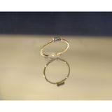 Fasek Gold Gümüş Mistik Topaz( Aleksandrit) Baget Tek Taş Yüzük-Minimal Eklem Yüzügü