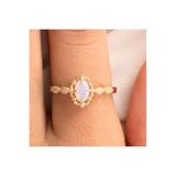 Fasek Gold Gümüş Pembe Kuvars Taşlı Yüzük, 20, HNKYUZ3245, Sarı, Kadın