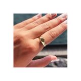 Fasek Gold Gümüş Şövalye Mühür Yüzük, 15, ANKG1058A0G, Sarı, Kadın