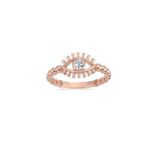 Fasek Gold Gümüş Taşlı Kirpik Göz Yüzük, 19, ANKG1031A0G, Pembe, Kadın