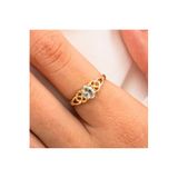 Fasek Gold Gümüş Yeşil Topaz Taşlı Yüzük, 10, HNKYUZ2726, Sarı, Kadın