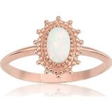 Fasek Gold Gümüş Yüzük - 0.80 Karat Vintage Güverseli Minimal Oval Opal Taşlı Tasarım 925 Ayar Gümüş Yüzük