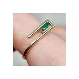 Fasek Gold Gümüş Yüzük Ataç Yeşim Taşı Baget Tasarım, 6, HNKYUZ2815, Sarı, Kadın