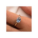 Fasek Gold Gümüş Yüzük Blue Topaz Taşlı, 10, HNKYUZ3248, Sarı, Kadın
