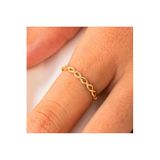 Fasek Gold Gümüş Yüzük İnce Örgü Minimal Tasarım, 14, ANKG1050A0G, Sarı, Kadın