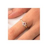 Fasek Gold Gümüş Yüzük Mini Papatya Ruby Taşlı, 9, HNKYUZ3276, Sarı, Kadın