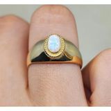 Fasek Gold Gümüş Yüzük - Opal Şövalye Kadın 925 Ayar Gümüş Yüzük-Opal Gümüş 925 Ayar Hediye Gümüş Yüzük