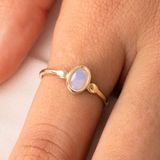 Fasek Gold Gümüş Yüzük - Pembe Quarts Taşlı Tektaş Evlilik Teklifi Yüzüğü-0.90 Karat Opal 925 Ayar Gümüş Yüzük