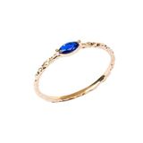 Fasek Gold Gümüş Yüzük Safir Taşlı Minimal Tasarım, 20, HNKYUZ3254, Sarı, Kadın