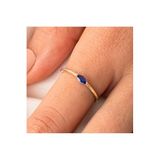 Fasek Gold Gümüş Yüzük Safir Taşlı Minimal Tasarım, 6, HNKYUZ3239, Sarı, Kadın