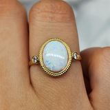 Fasek Gold Gümüş Yüzük - Vintage Opal Taşlı 925 Ayar Gümüş Yüzük-Otantik Opal Taşlı Gümüş Yüzük-Hediyelik Yüzük