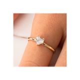 FasekGold 0,60 CT Pırlanta(Signty)Kalp Tektaş Evlilik Teklifi Gümüş Yüzük-Pırlanta Kalp Tektaş Gümüş Yüzük