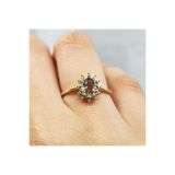 FasekGold 1,05CT Zultanit 0,30CT Pırlanta(Signty) Taşlı Anturajlı Vintage Tasarım Modern 925 Ayar Gümüş Yüzük