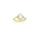 FasekGold Beyaz Oval Taşlı Prenses Gümüş Yüzük-Opal Taşlı Prenses Tasarım Yüzük-Hediye Gümüş Yüzük