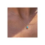FasekGold Gümüş Kolye - 0.90 CT Turkuaz (Firuze) Taşlı Güverseli Sade Minimal Tasarım Hediyelik Gümüş Kolye