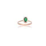 FasekGold Gümüş Yüzük - 0.60 CT Oval Zümrüt 925 Ayar Gümüş Tektaş Yüzük - Hediyelik Tasarım Oval Zümrüt Tektaş