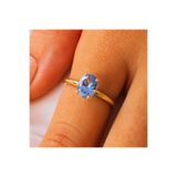 FasekGold Gümüş Yüzük - 1.50 Ct London Blue Topaz Tektaş 925 Ayar Gümüş Evlilik Teklifi Yüzüğü-Hediyelik Yüzük