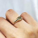 Fasekgold Minimal Tasarım Oval Şövalye 925 Ayar Gümüş Yüzük