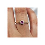 FasekGold Ruby (Lal Taşı) Gül Evlilik Teklifi Yüzüğü Hediye 925 Ayar Kadın Gümüş Yüzük-Evlilik Teklifi Yüzüğü