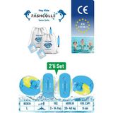 Fashcolle Açık Mavi Large Beden Şişme Deniz Kolluğu 4-14 Yaş 2 Adet ile Güvenli Yüzme