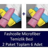 Fashcolle Mikrofiber Temizlik Bezi 3'lü x 2 Paket Toplam 6 Adet