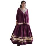 FASHION BAZAR 365 Geleneksel düğün için kadın lehenga choli seti Zari ve Ayna işi ile Fantezi Pamuk 23996