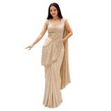 FASHION BAZAR 365 Hint Diwali Kadın Eid Parti Elbisesi Saree 24101 için Etnik Saree Giymeye Hazır