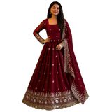 FASHION BAZAR 365 Hint Diwali Kadın Giymeye Hazır Etnik Anarkali Elbisesi Bayram Festivali Anarkali Elbisesi Takım Elbise 23937