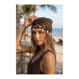 FASHION COCKTAIL Coachella Stili Deniz Kabuklu Delikli Makrome Saç Filesi Örgü Saç Bonesi Bohem Boho File Saç Bandı Aksesuarı Tatil Plaj Sahil Şapka Başlık Bere