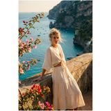 FASHION COCKTAIL Romantik Fisto İşlemeli V Yaka Önden Bağlamalı Crop Bluz ve Kat Kat Fırfırlı Etek Seti Tiril Tiril Şile Bezi Görünümlü Müslin Etnik Bohem İkili Takım