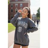 Fashion Cocktail Üniversite Kolej Salaş Alacalı Içi Tüylü Uzun Kollu Bol Kesim Salaş Kışlık Kadın Ünisex Sweatshirt - Füme