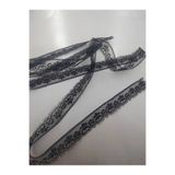 FASHİON DANTEL Likrasız Naylon Dantel Güpür EN 1,6 cm Boy 5 Metre Siyah Kenar Dantel