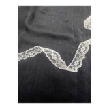 FASHİON DANTEL Likrasız Naylon Dantel Güpür EN 2 cm Boy 5 Metre Ekru - Siyah Kenar Dantel