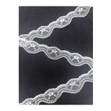 FASHİON DANTEL Likrasız Naylon Dantel Güpür EN 4 cm Boy 10 Metre Beyaz Su Yolu