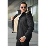 FASHION Erkek İçi Kürklü Su Ve Rüzgar Geçirmez Kapüşonu Çıkarılabilir Kışlık Mont