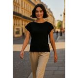 Fashion Friends % 100 Pamuk Relaxed Fit Dantel Detaylı Bayan Bluz 25Y1203K1 SİYAH