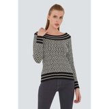 Fashion Friends 21K0383K1 Kadın Desenli Kazak - Siyah - XS