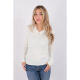 Fashion Friends 23K0289K1 Kadın V Yaka Kazak - Ekru - XS