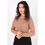 Fashion Friends 24K0290K1 Kadın Bisiklet Yaka Kazak - Camel