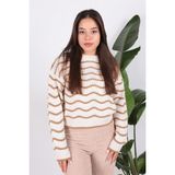 Fashion Friends 24K0376K1 Kadın Ajurlu Kazak - Bej