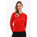 Fashion Friends 24K0777K1 Kadın Bisiklet Yaka Kazak - Kırmızı