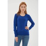 Fashion Friends 24K0779K1 Kadın U Yaka Kazak - Saks