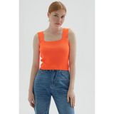 Fashion Friends 24Y0327K1 Kadın Kare Yaka Atlet - Turuncu
