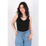 Fashion Friends 24Y0755K1 Kadın V Yaka Askılı Bluz